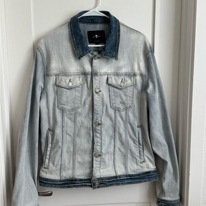 7 For All Mankind Denim Jean Trucker Jacket, Large